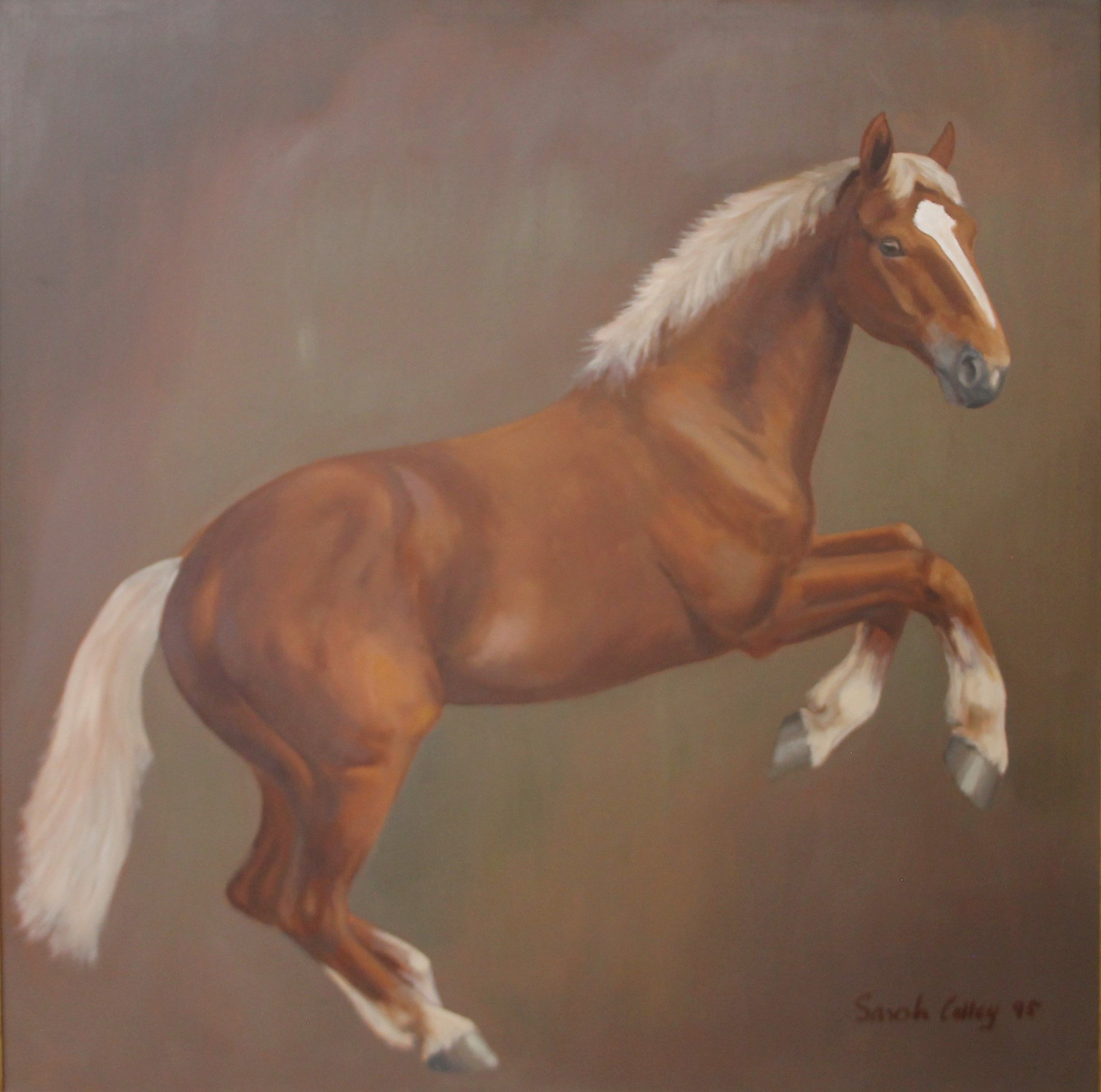 SARAH COLLEY, Horse (in the manner of George Stubb's Whistlejacket), oil on canvas,