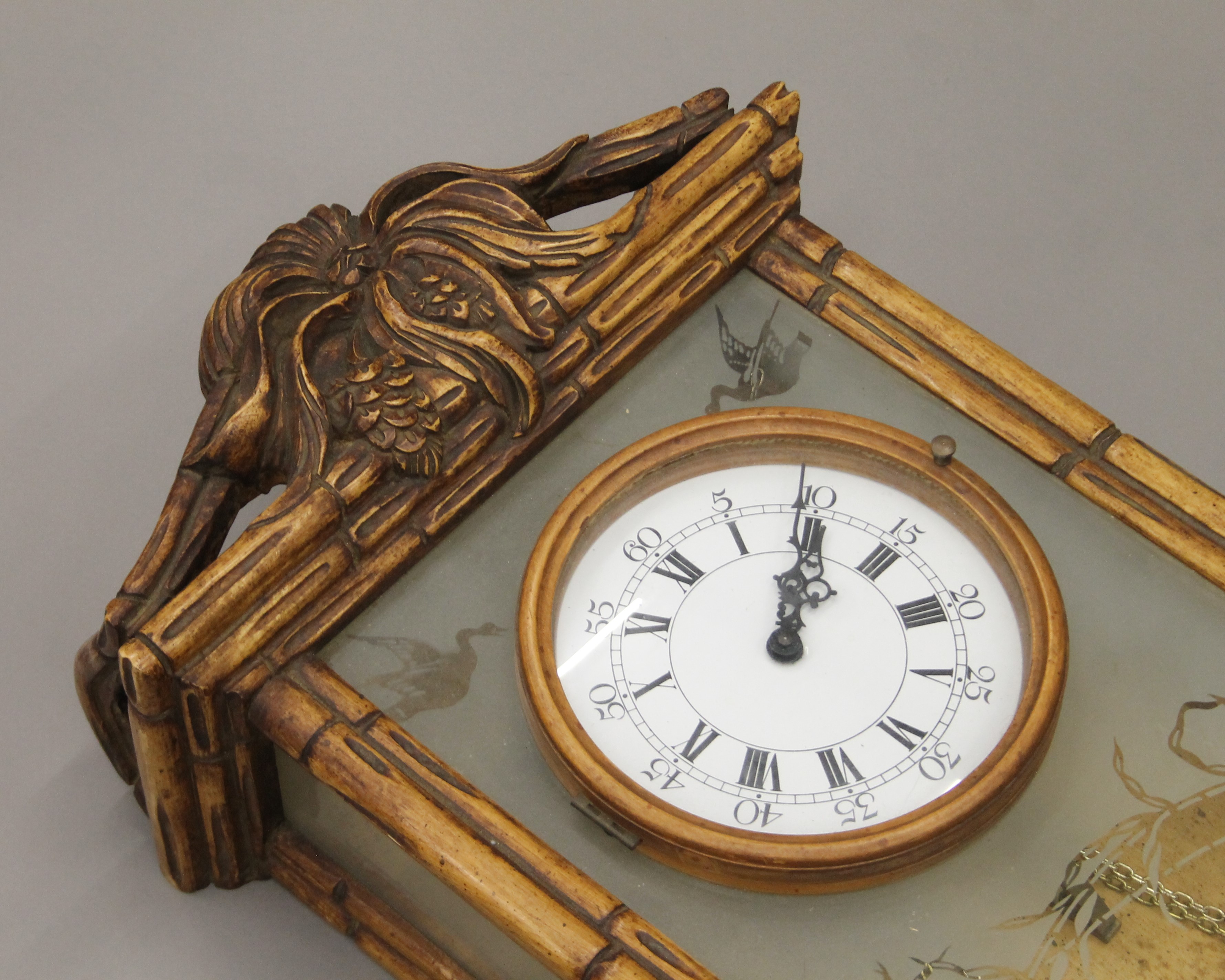 An Art Nouveau-style wall clock. 90 cm high. - Image 4 of 12