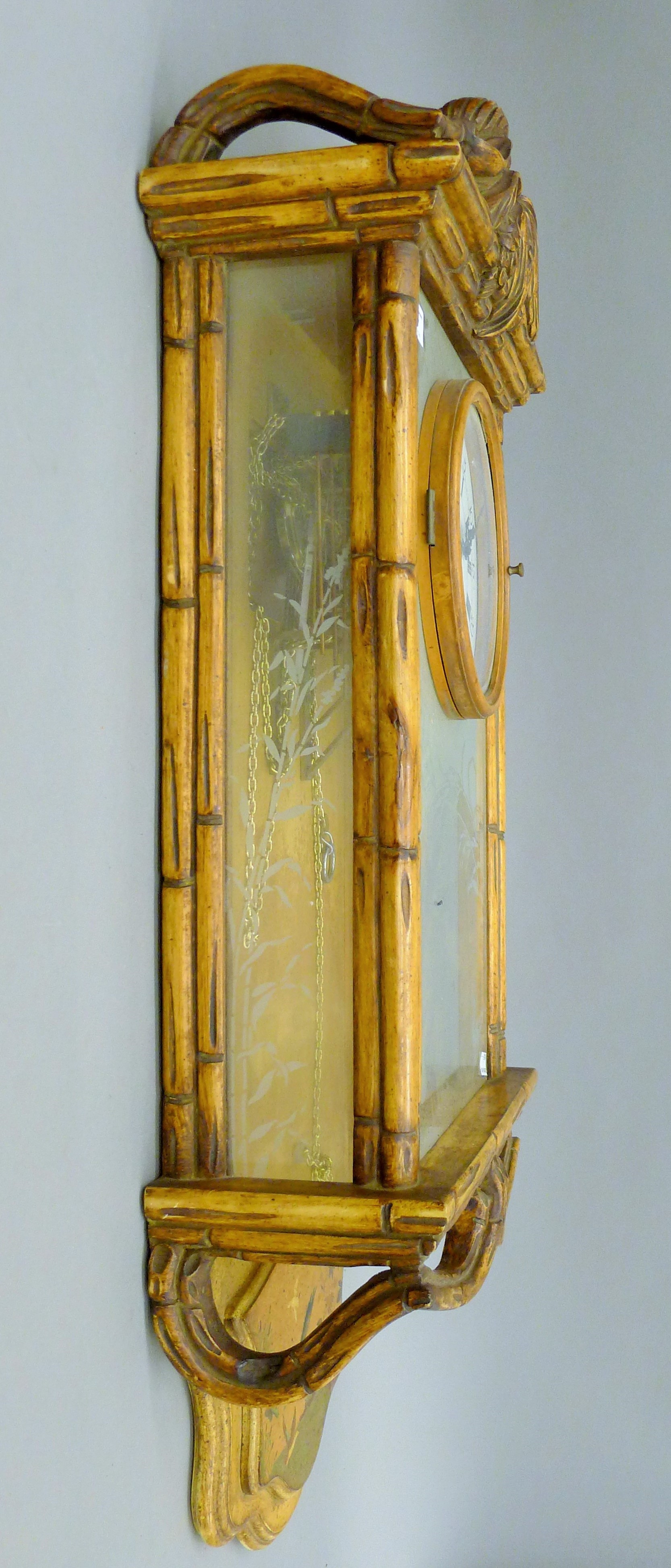 An Art Nouveau-style wall clock. 90 cm high. - Image 8 of 12