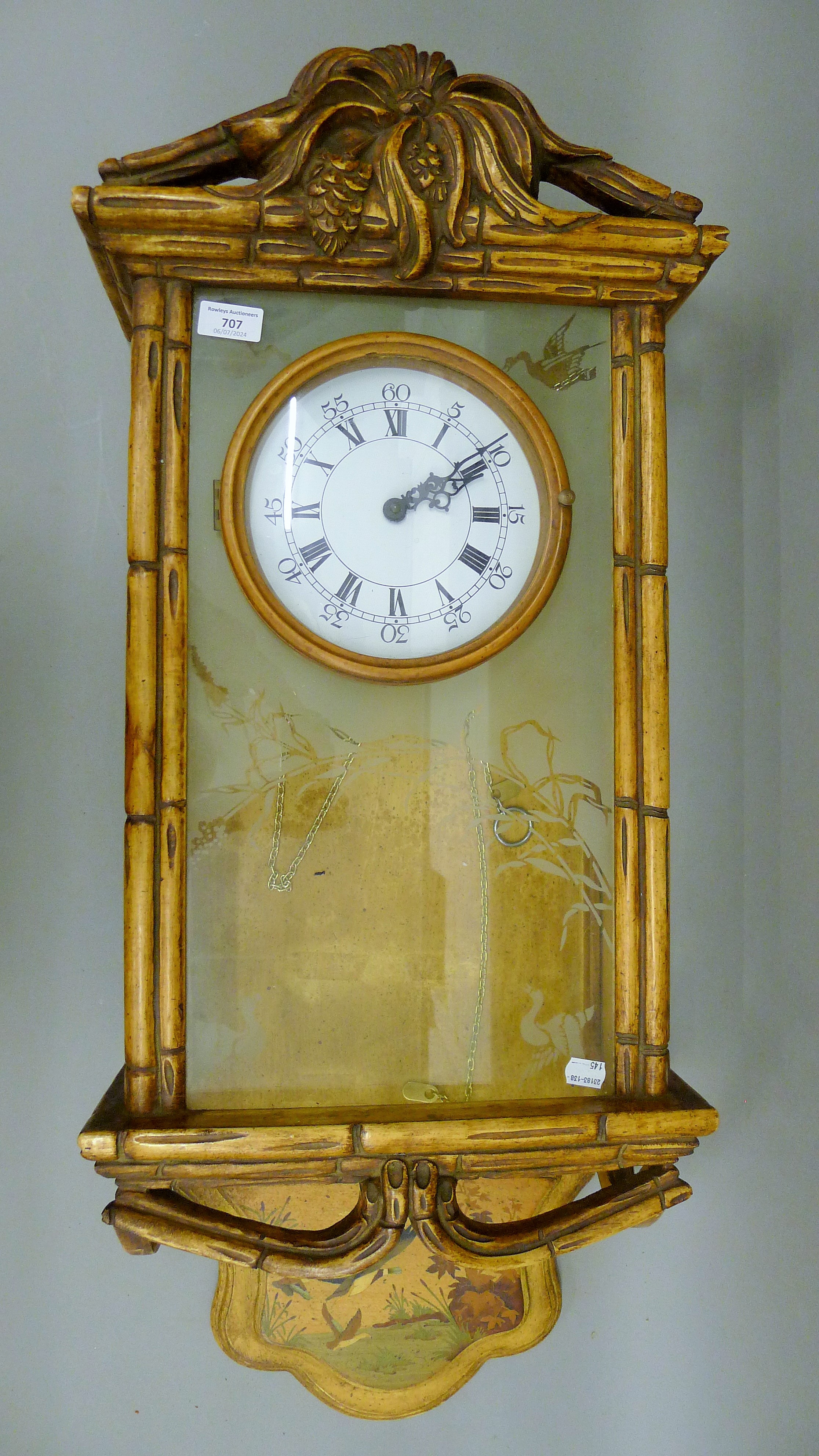 An Art Nouveau-style wall clock. 90 cm high. - Image 11 of 12