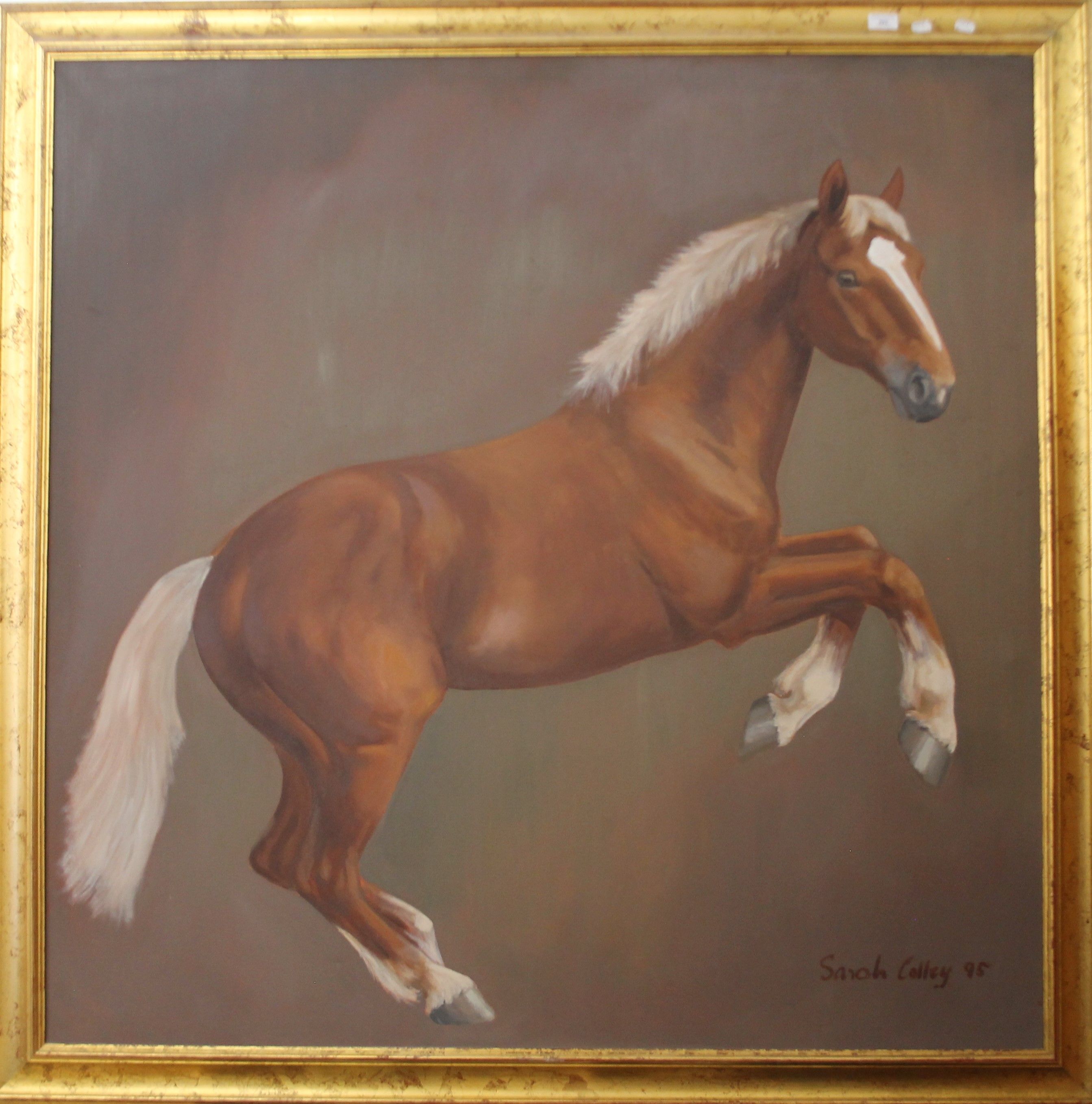 SARAH COLLEY, Horse (in the manner of George Stubb's Whistlejacket), oil on canvas, - Image 2 of 3
