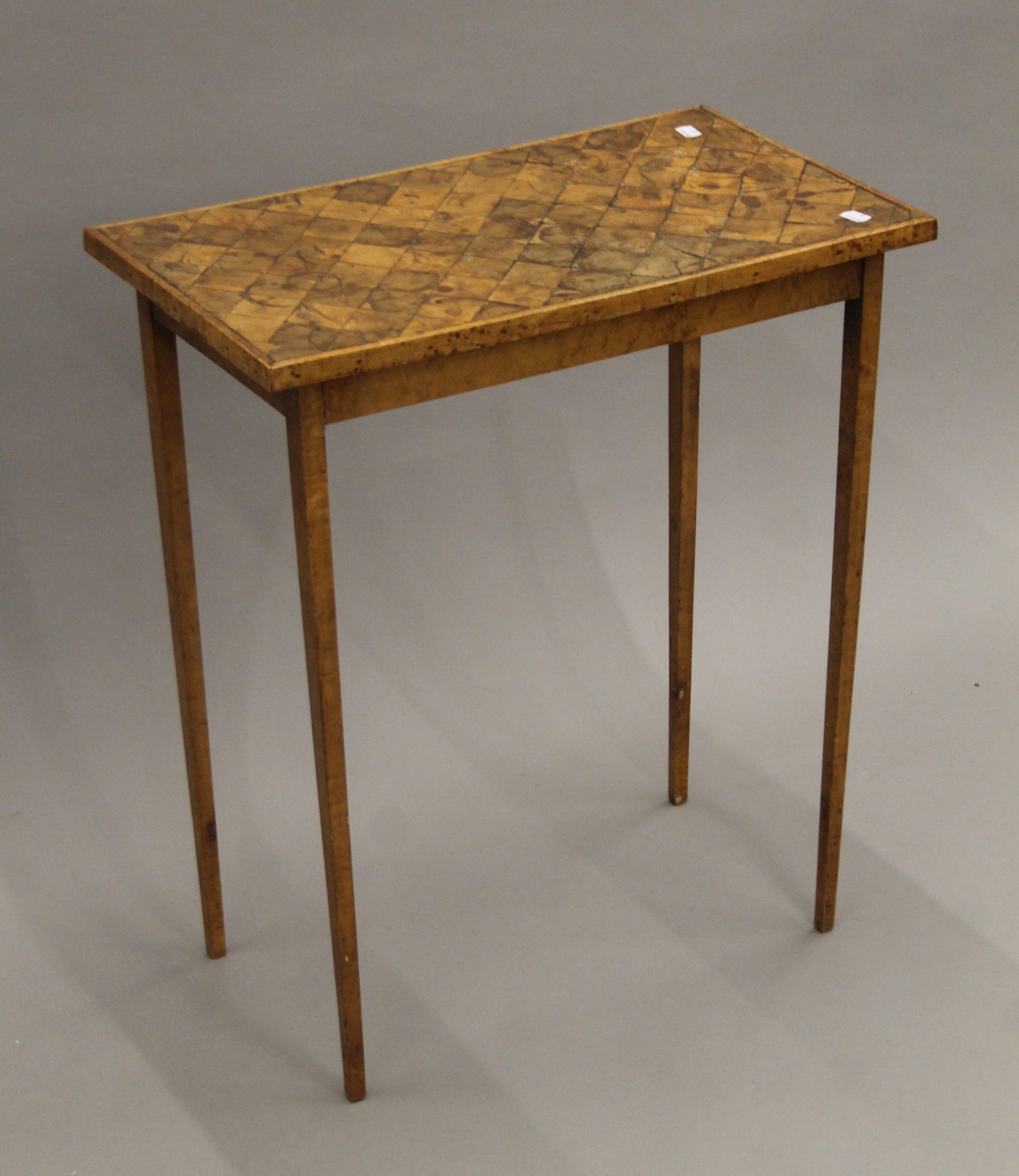 A 19th century oyster-veneered occasional table. 62 x 36 cm. - Image 2 of 5