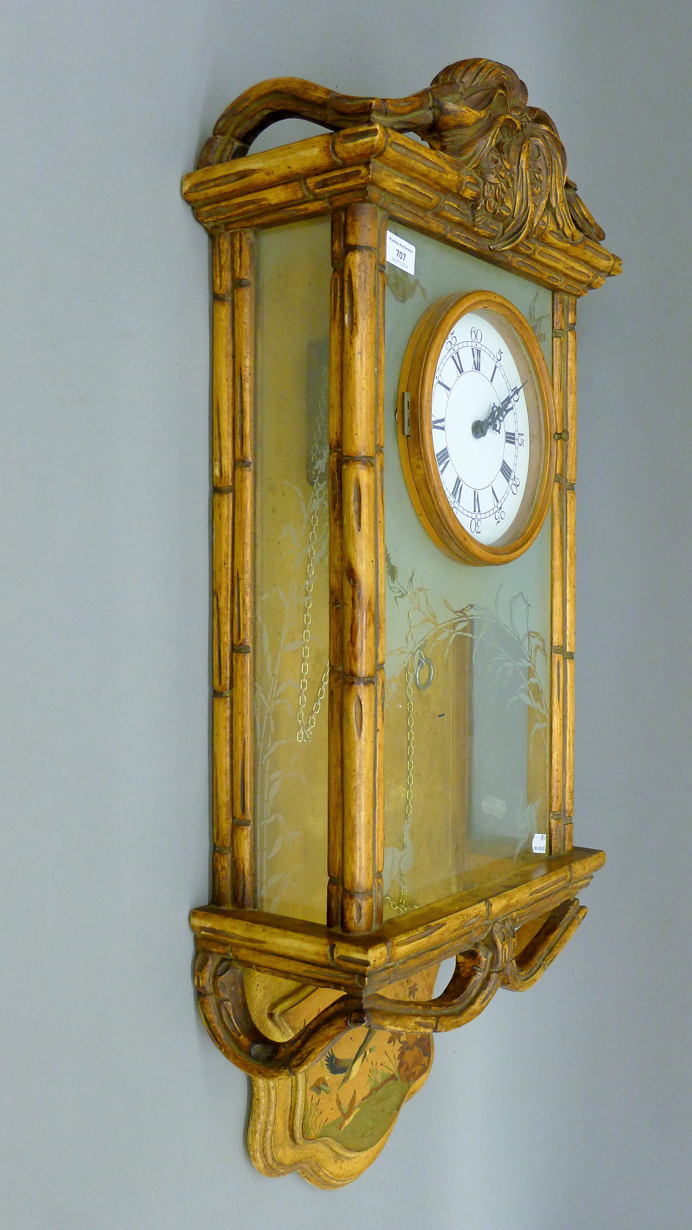 An Art Nouveau-style wall clock. 90 cm high. - Image 10 of 12