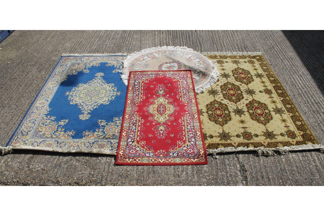 Four various rugs. The largest 140 cms wide. - Image 1 of 13