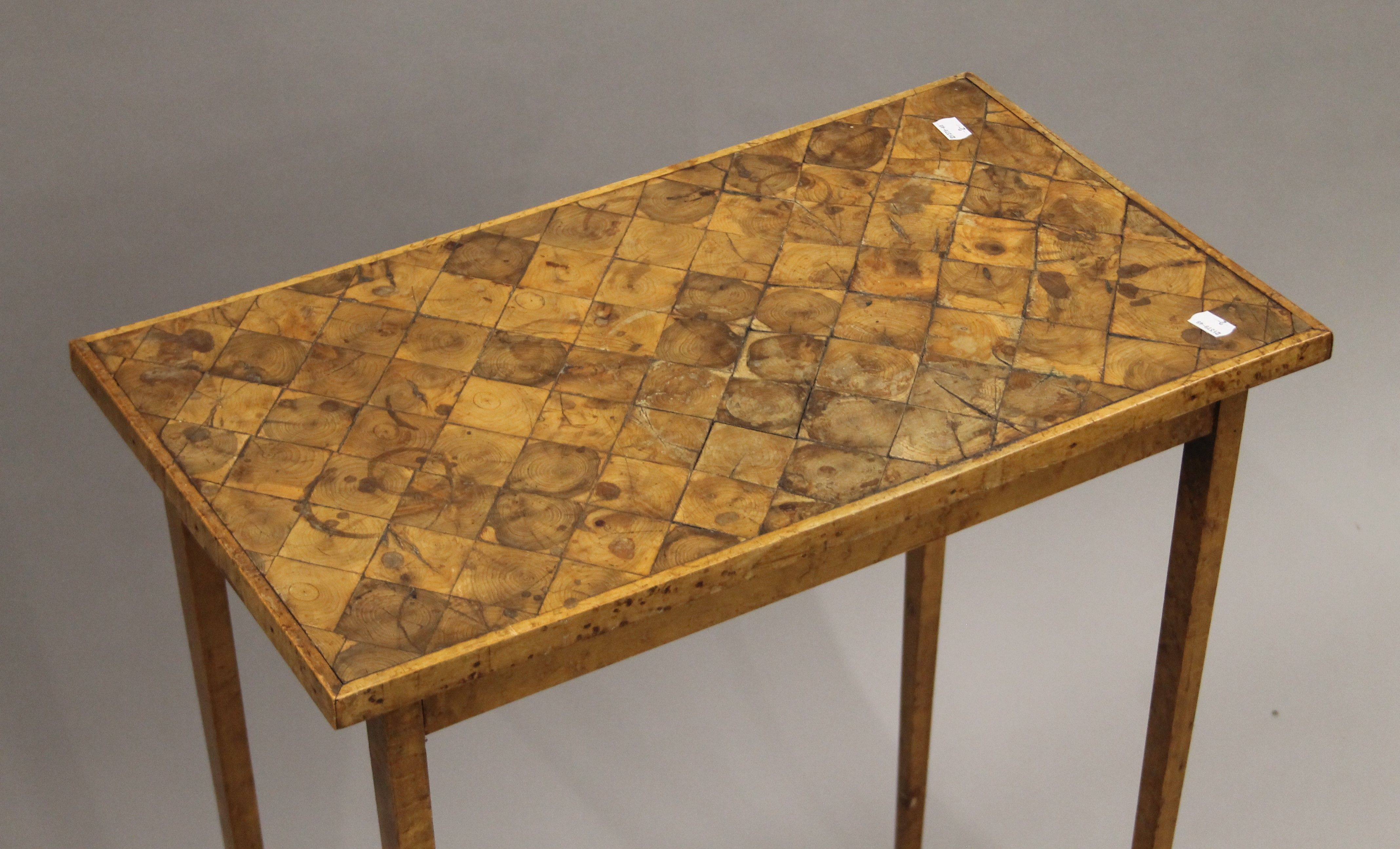 A 19th century oyster-veneered occasional table. 62 x 36 cm. - Image 3 of 5