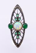 An Art Deco silver dress ring. Ring size Q.