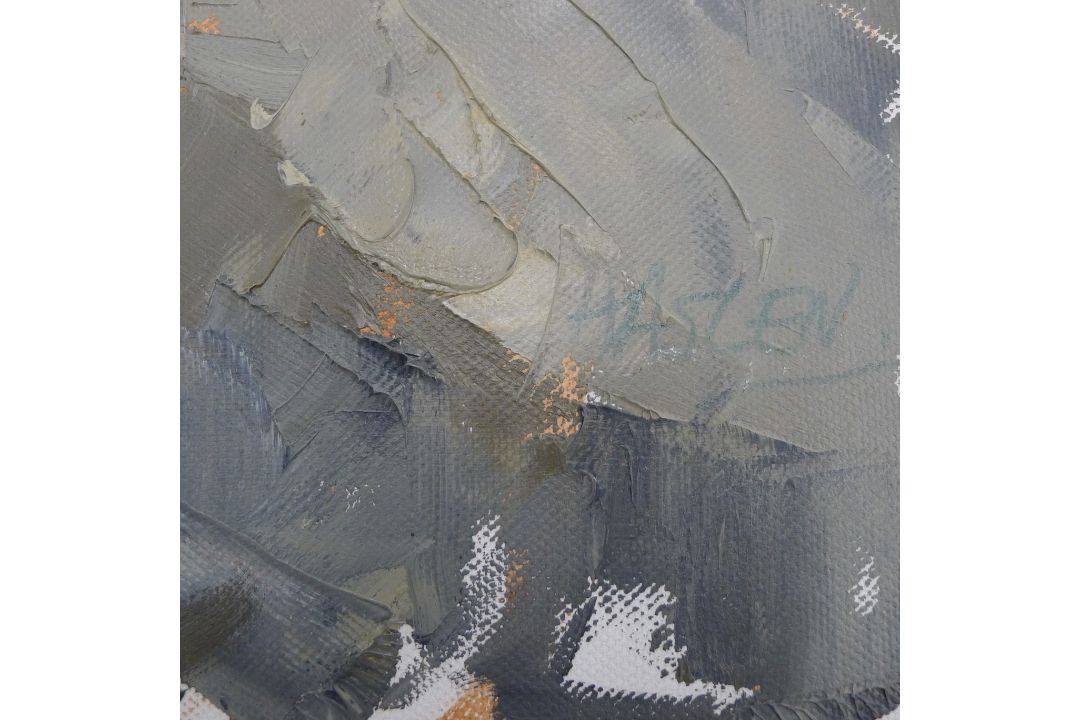 HASLEN, ANDREW (born 1951) British (AR), Merganser, acrylic on canvas, signed. 40 cm x 40 cm. - Image 2 of 2