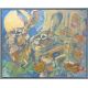 HASLEN, ANDREW (born 1951) British (AR), Moon Hares, oil on canvas, signed and framed. - Image 2 of 3