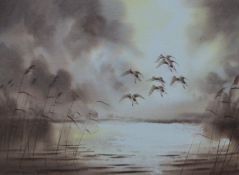 YULE, JONATHAN (20th century) British (AR), At the Edge of the Broad, watercolour, signed,