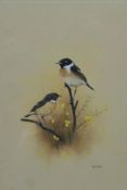 FLOOD, REX (1928-2009) British (AR), Stonechat, watercolour, signed, framed and glazed.