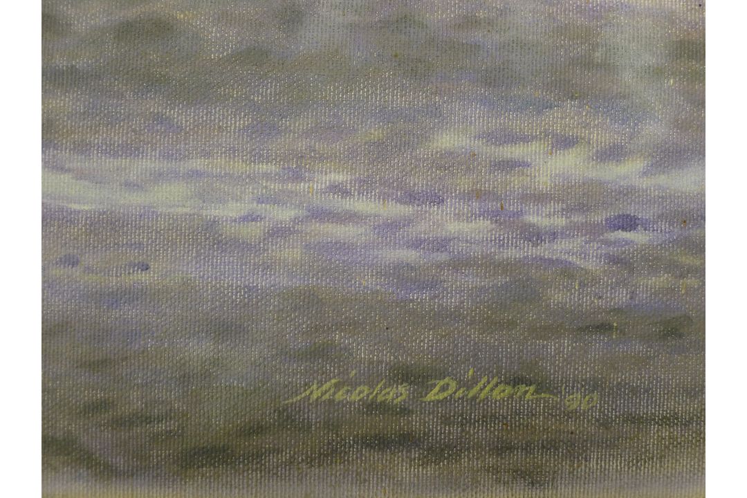 DILLON, NICHOLAS (born 1966) New Zealand, Grey Wagtail, oil on canvas, signed. 40 cm x 56 cm. - Image 2 of 2