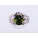 A 10 KT white gold dress ring, possibly set with a tourmaline. Ring size T/U. - Image 1 of 7