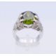 A 10 KT white gold dress ring, possibly set with a tourmaline. Ring size T/U. - Image 2 of 7
