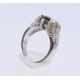 A 10 KT white gold dress ring, possibly set with a tourmaline. Ring size T/U. - Image 4 of 7