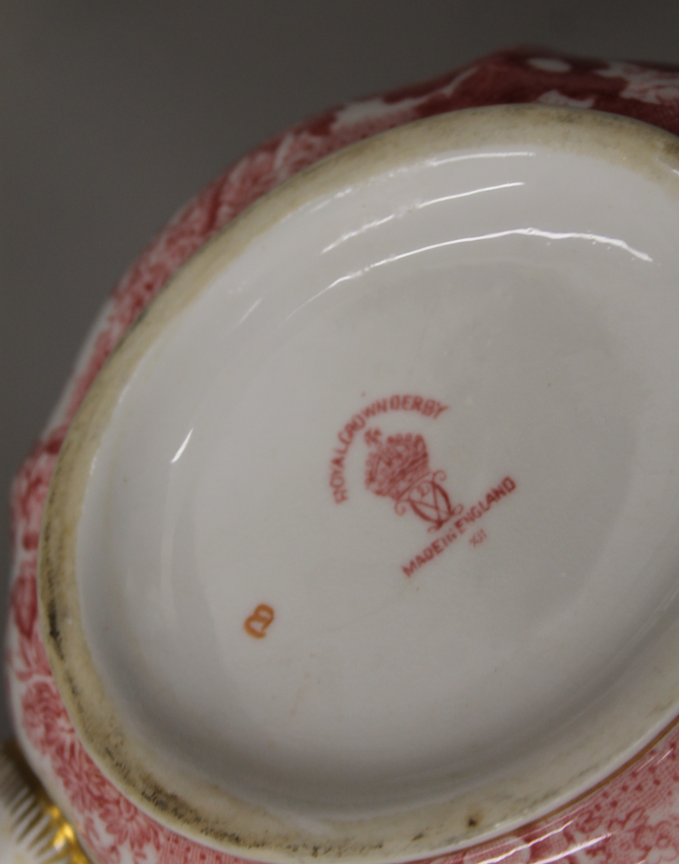 A quantity of Royal Crown Derby porcelain tea wares. The teapot 19 cm long. - Image 3 of 5