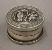 A small round Chinese box. 4.25 cm diameter.