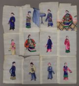 A quantity of 19th century Chinese rice paper paintings. Each approximately 11 x 15 cm.