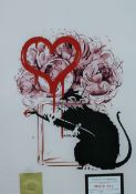 DEATH NYC, (Contemporary) American, 'Banksy Love Rat',