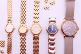 A small quantity of wristwatches, including Citizen and Marc Jacobs, the latter 3.75 cm wide.