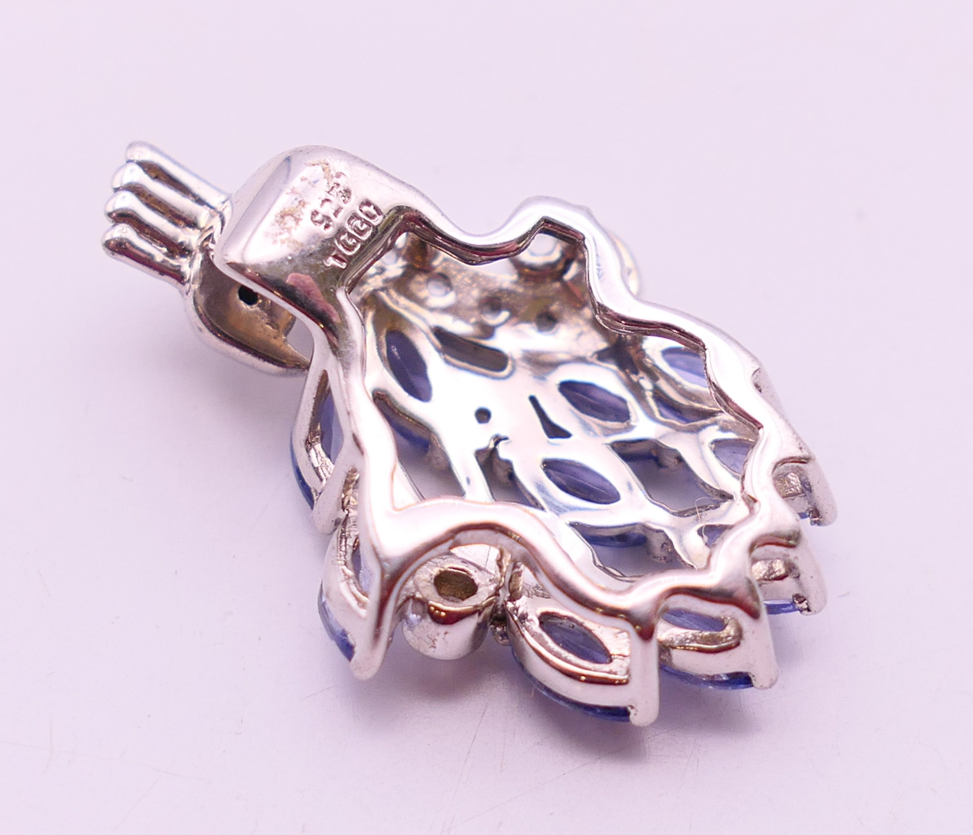 A tanzanite set pendant on chain and a ring. ring size N. - Image 10 of 14