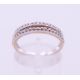 An 18 K white gold and diamond two-row ring. Ring size M. - Image 1 of 5