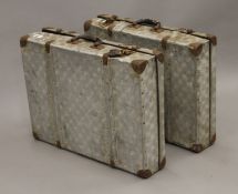 Two aluminium aviation flight cases. 60 cm wide.