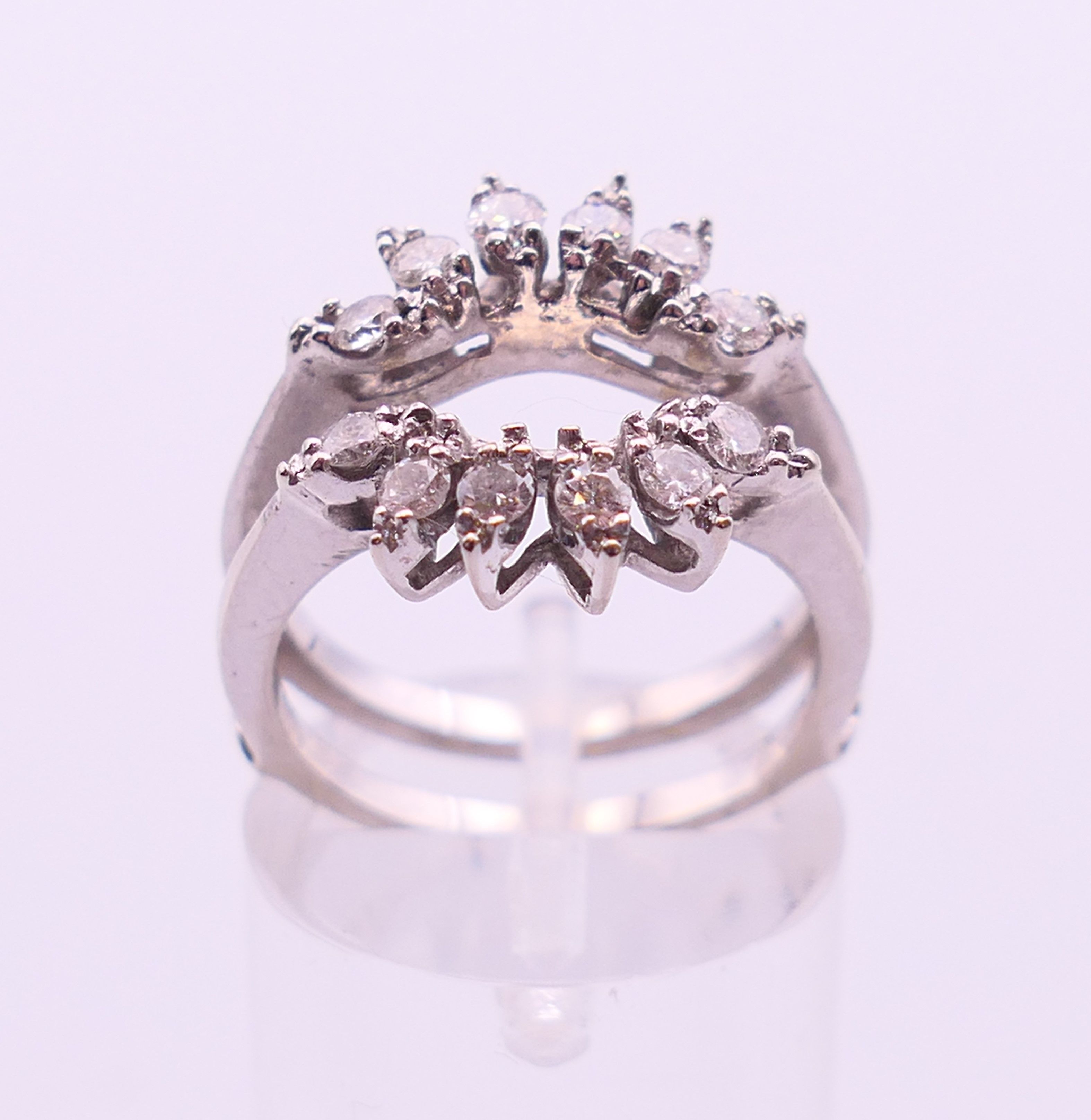 An 18 K white gold and diamond ring (ring size P/Q and 3. - Image 3 of 10