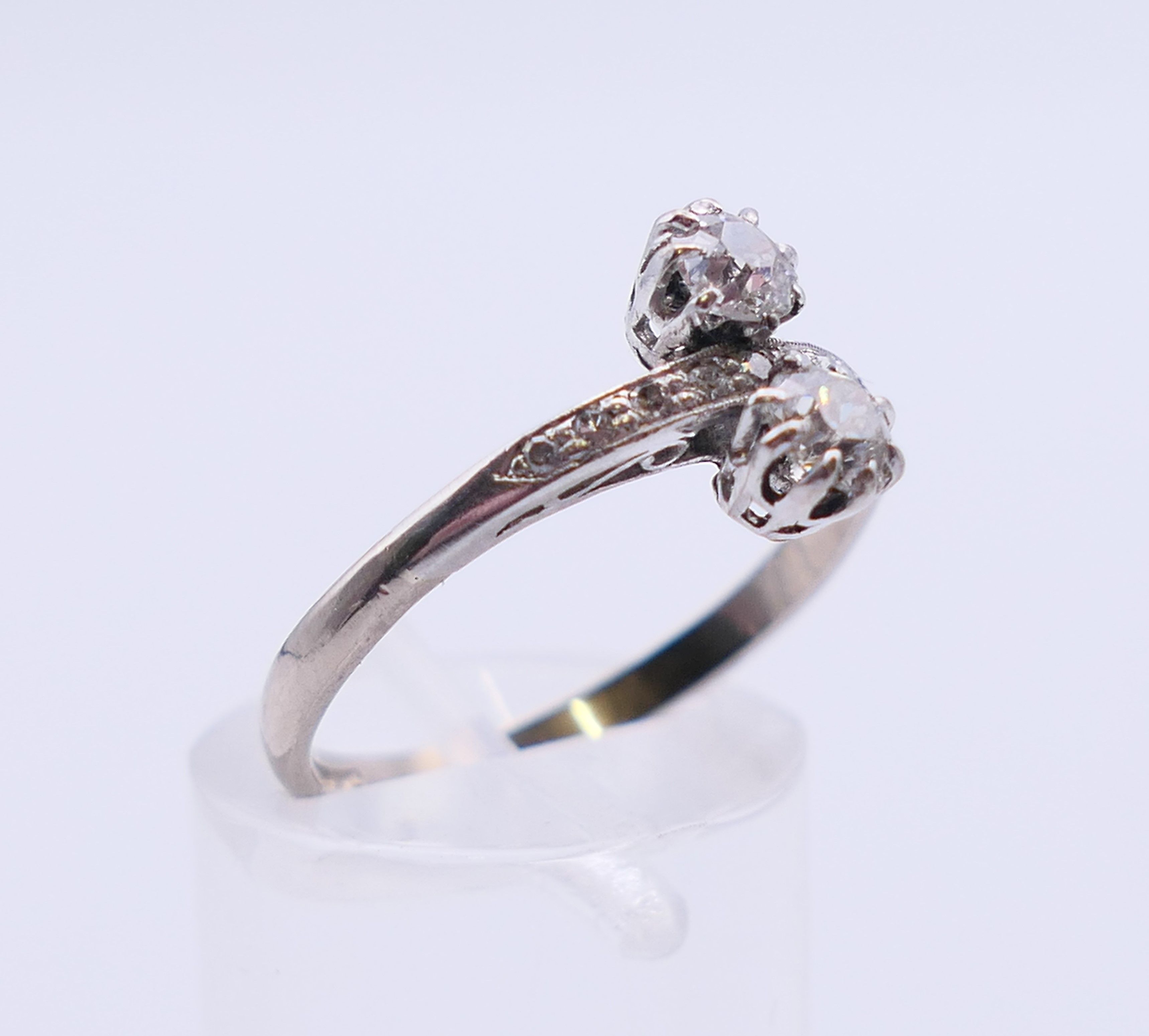 An 18 K white gold and diamond ring (ring size P/Q and 3. - Image 9 of 10