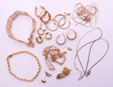 A quantity of various 9 ct gold jewellery. 39.5 grammes.