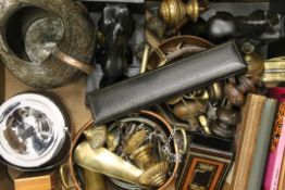 A quantity of miscellaneous items including metalware, carvings etc.