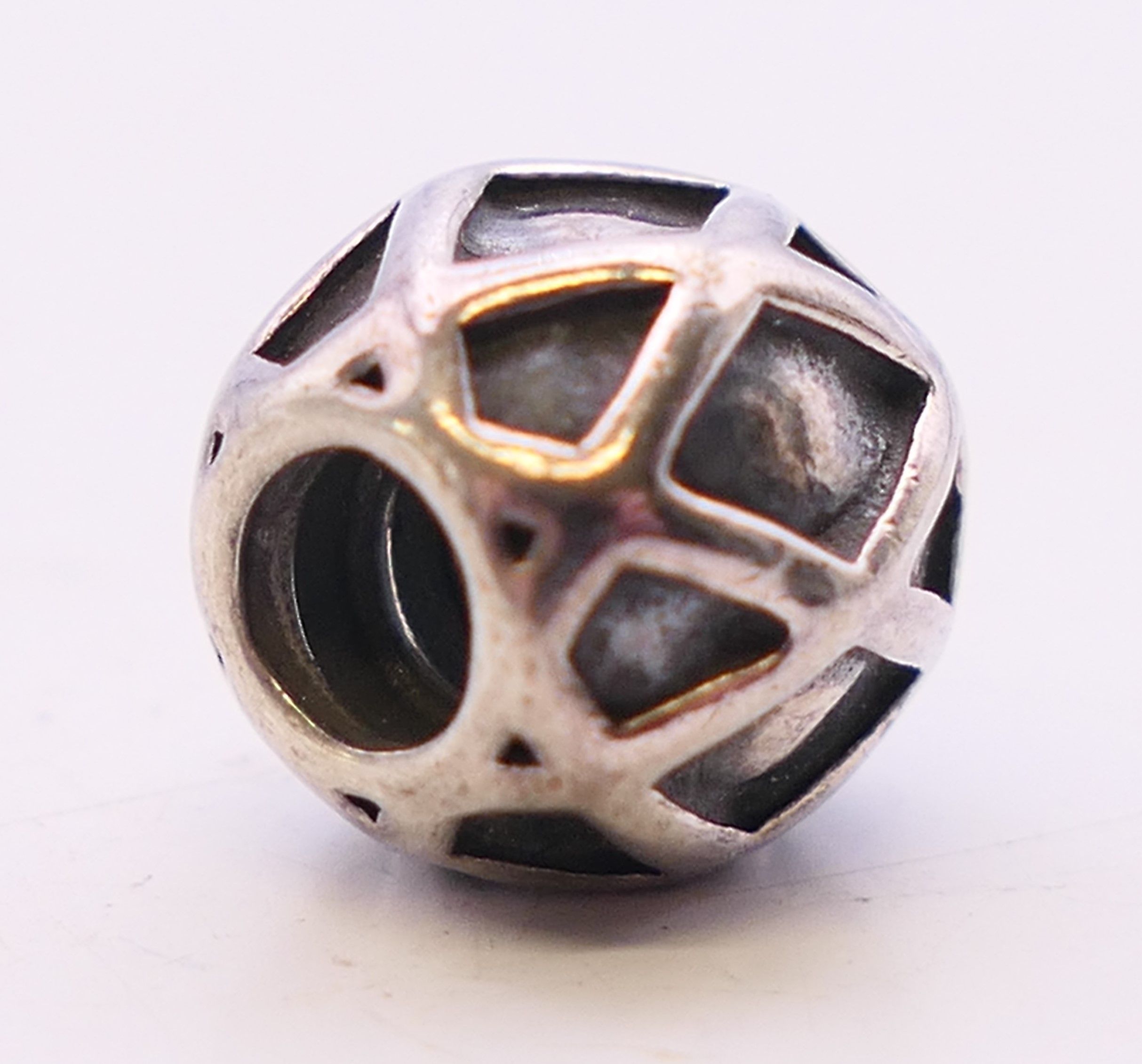 A boxed silver Pandora ring with four silver Pandora charms. Ring size L. - Image 15 of 16
