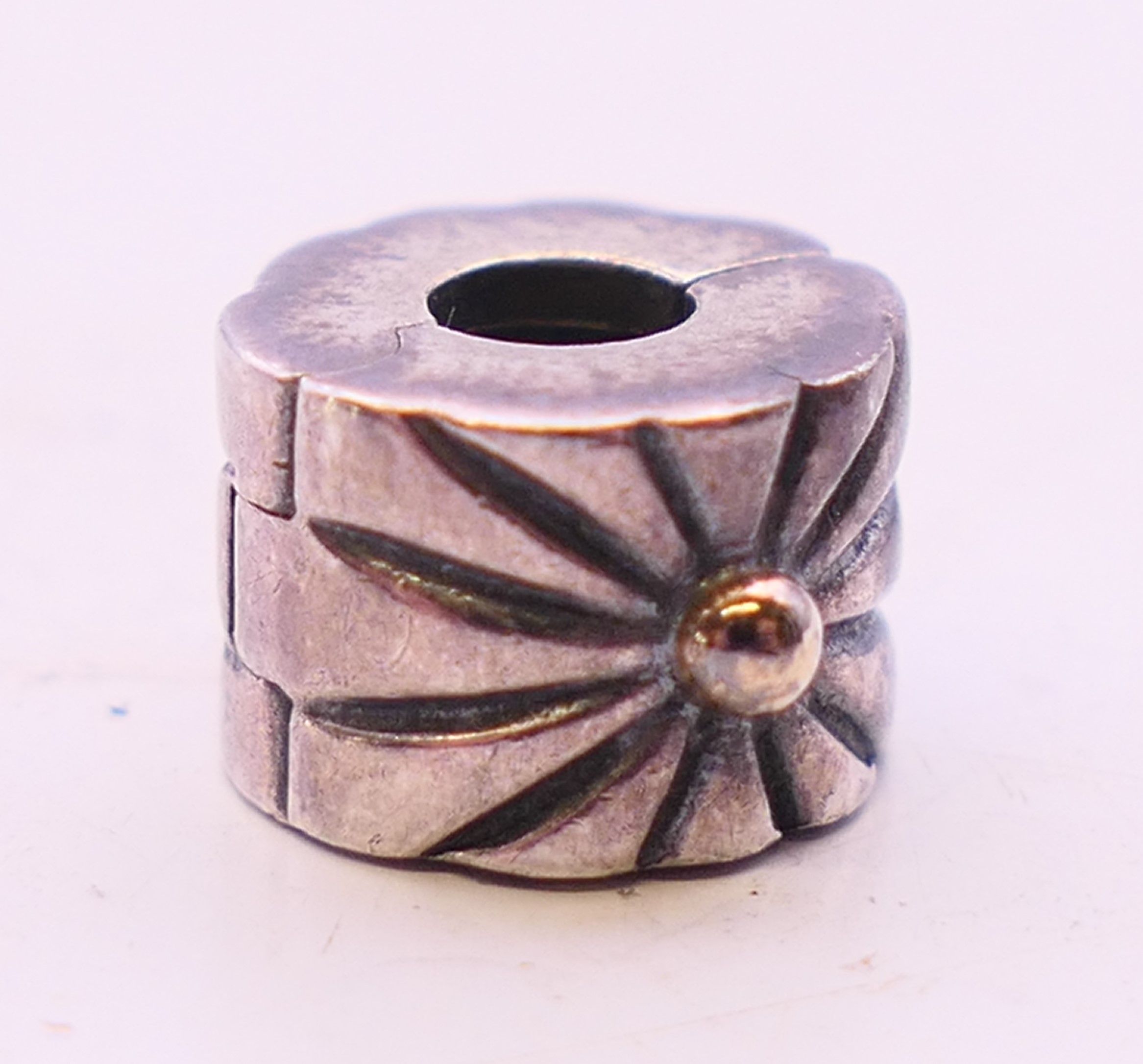 A boxed silver Pandora ring with four silver Pandora charms. Ring size L. - Image 12 of 16