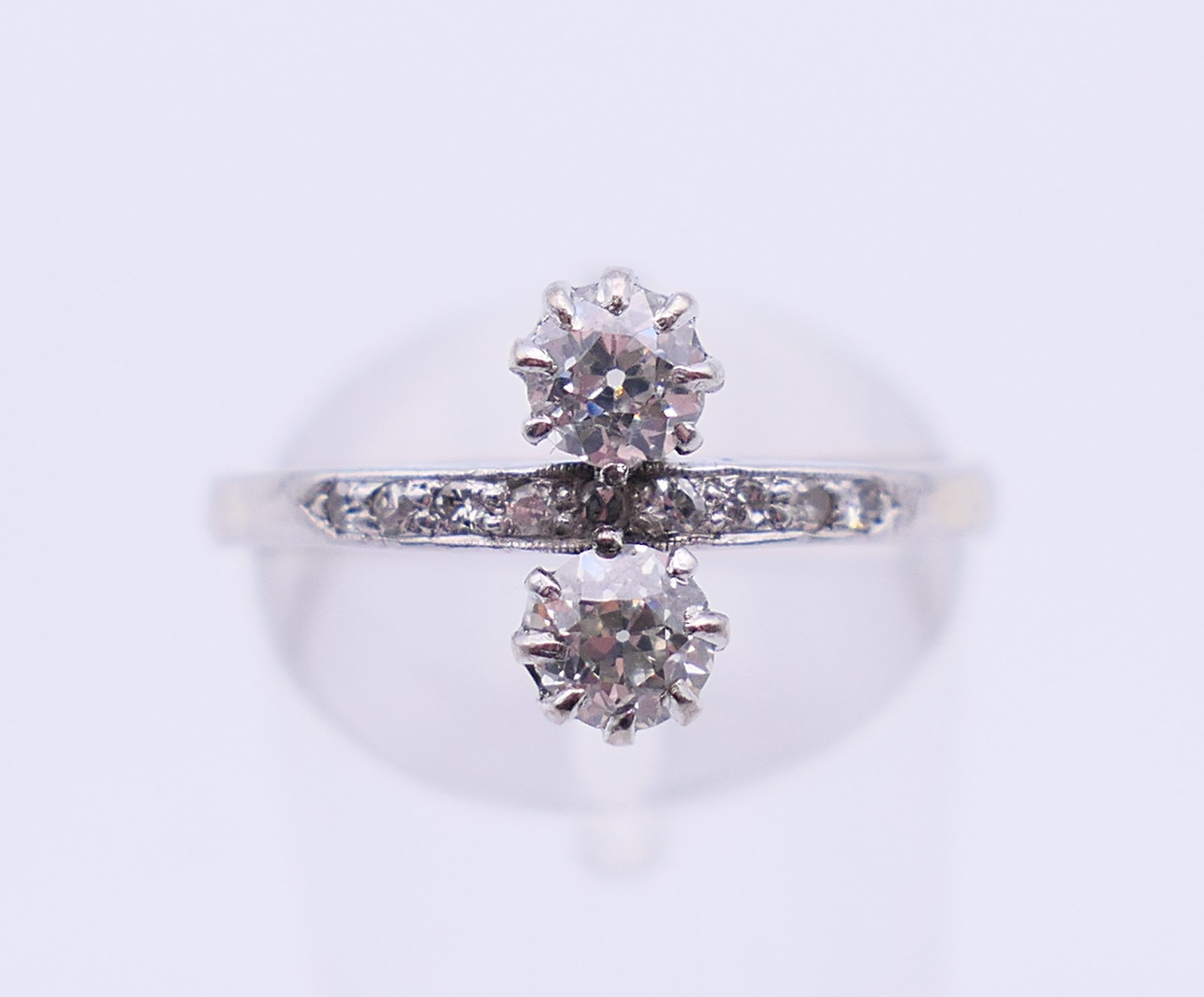 An 18 K white gold and diamond ring (ring size P/Q and 3. - Image 7 of 10