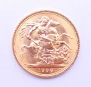 A 1968 gold sovereign.