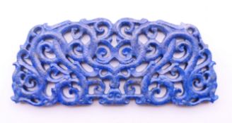 A Chinese lapis lazuli carving. 10.5 cm long.