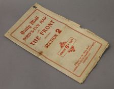 Daily Mail Birds-Eye Map of The Front (the Great War) Section 2 and a linen-backed map of Salisbury