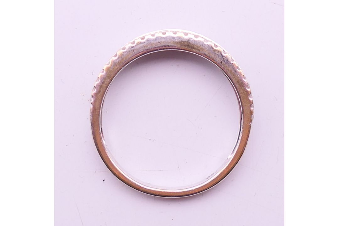 An 18 K white gold and diamond two-row ring. Ring size M. - Image 5 of 5