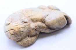 A jade dog-of-fo. 8.5 cm long.