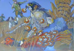 HASLEN, ANDREW (born 1951) British (AR), Help on the Way, acrylic on card, signed. 70 x 100 cm.