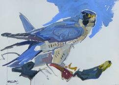HASLEN, ANDREW (born 1951) British (AR), Tassa on a Mallard, acrylic on card, signed. 50 x 70 cm.