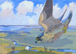 HASLEN, ANDREW (born 1951) British (AR), Starting Her Stoop, acrylic on card, signed. 70 x 100 cm.