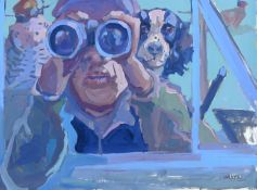 HASLEN, ANDREW (born 1951) British (AR), It's Behind You!, acrylic on card, signed. 57 x 76 cm.