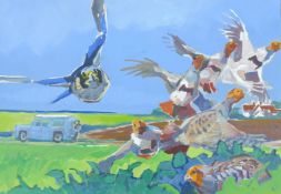 HASLEN, ANDREW (born 1951) British (AR), Flushed Early, acrylic on card. 70 x 100 cm.