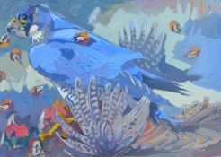 HASLEN, ANDREW (born 1951) British (AR), Plucking Pheasant, acrylic on card, signed. 70 x 100 cm.