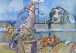 HASLEN, ANDREW (born 1951) British (AR), The Landrover, acrylic on card, signed. 70 x 100 cm.
