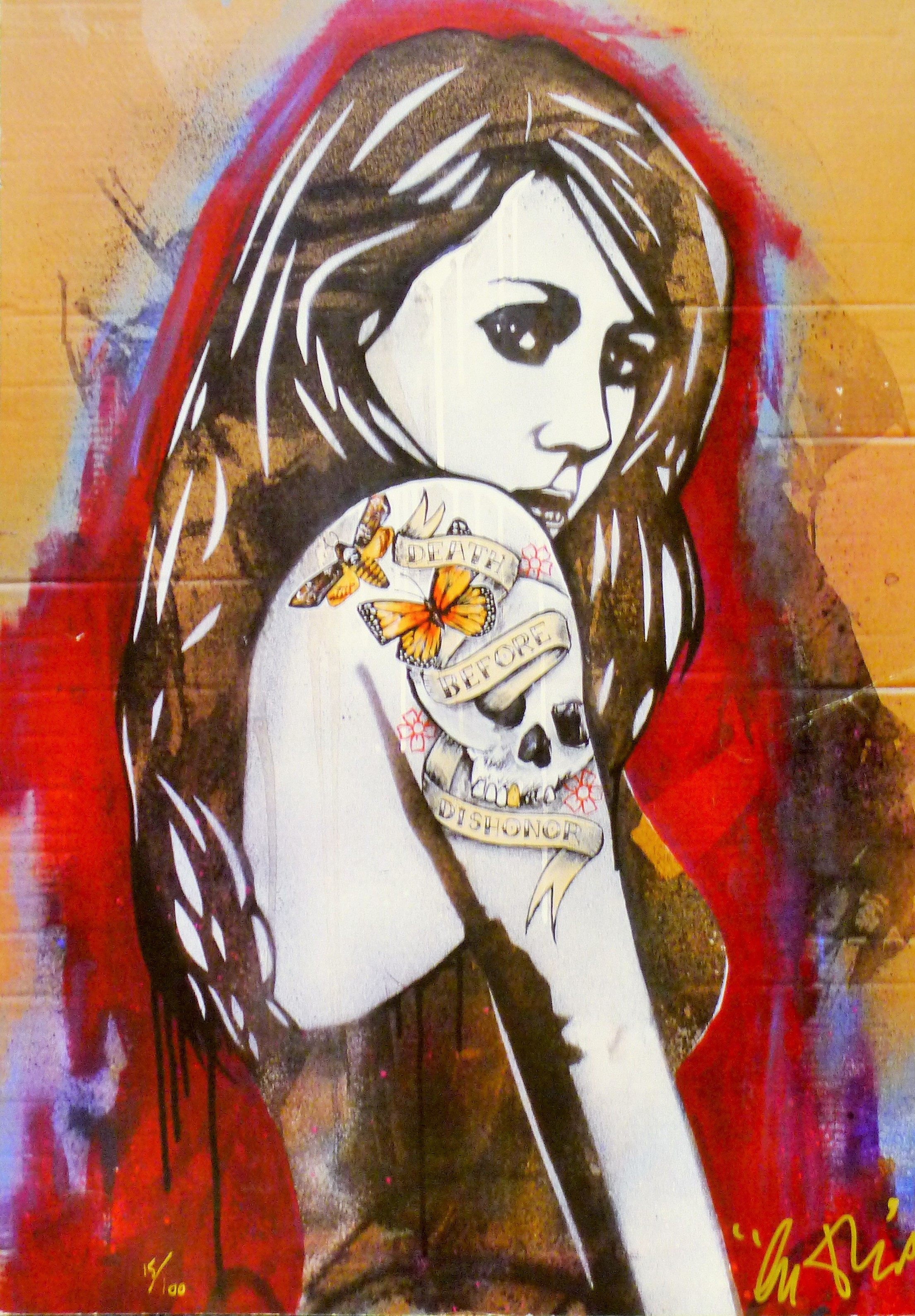 COPYRIGHT (20th/21st century) British (AR), The Tattoo Girl, a limited edition print on card,
