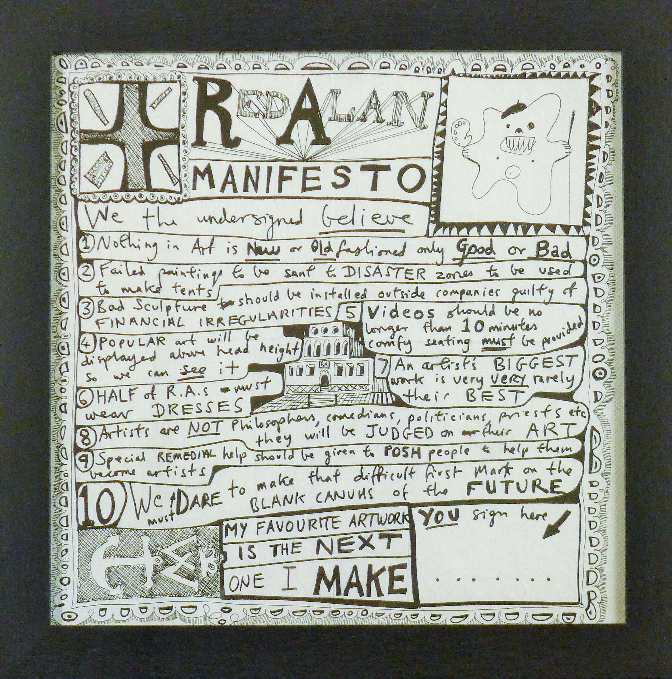 PERRY, SIR GRAYSON CBE RA (born 1960) British (AR), Red Alan Manifesto, a print, framed and glazed. - Image 2 of 2