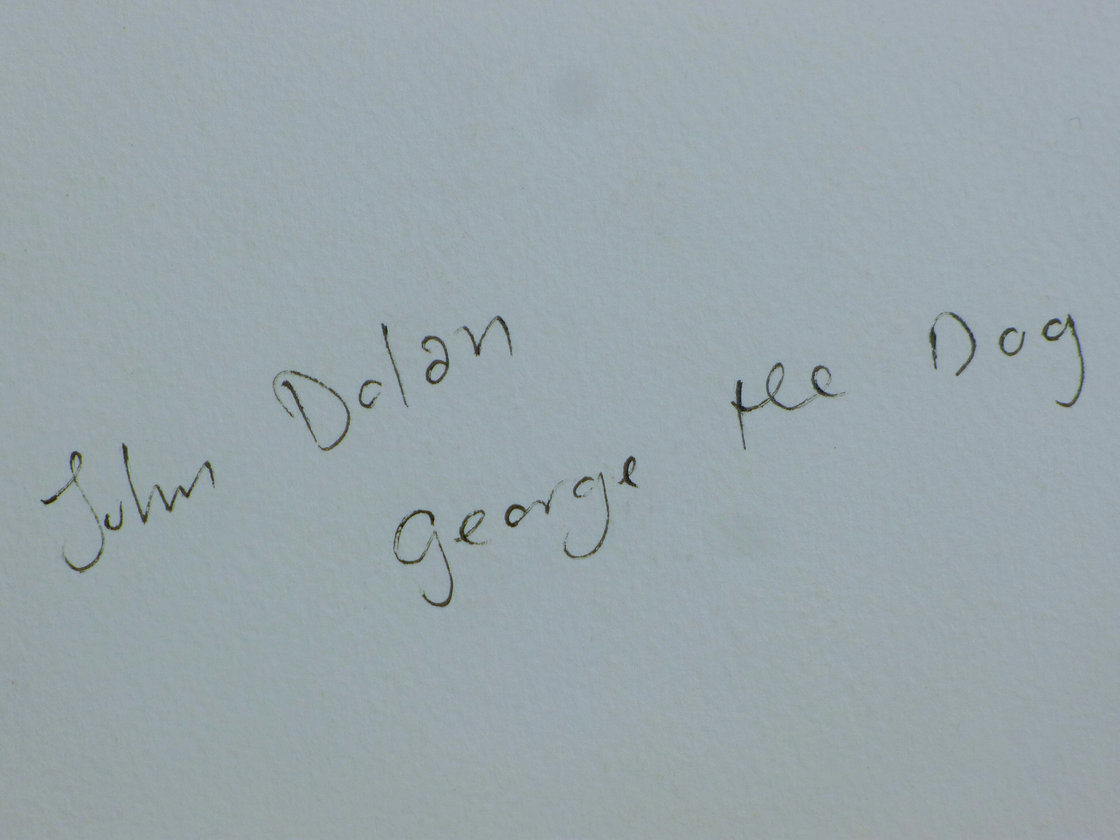 DOLAN, JOHN, George The Dog, Shoreditch, London, an original drawing, ink on card, - Image 3 of 3
