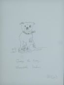 DOLAN, JOHN, George The Dog, Shoreditch, London, an original drawing, ink on card,