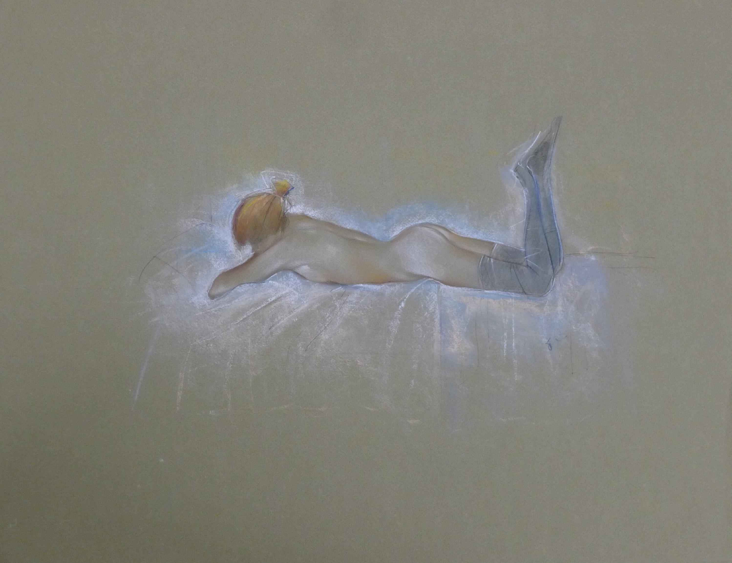 COOK, STEPHEN (20th Century) British (AR), Reclining Nude, pastel on card. 50 x 65 cm.